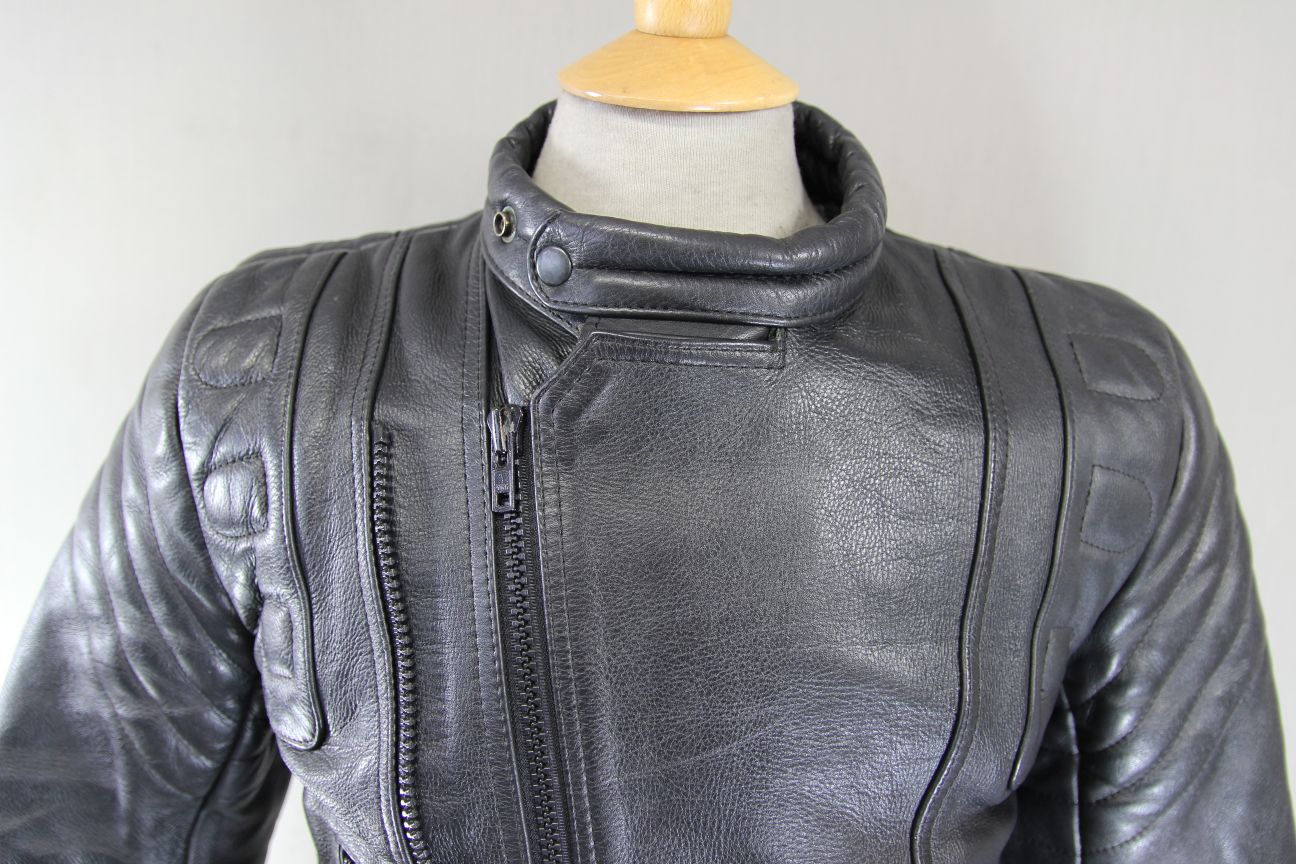 CLASSIC SPORTEX C4 BLACK LEATHER BIKER JACKET 36-38 INCH