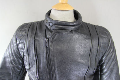 CLASSIC SPORTEX C4 BLACK LEATHER BIKER JACKET 36-38 INCH