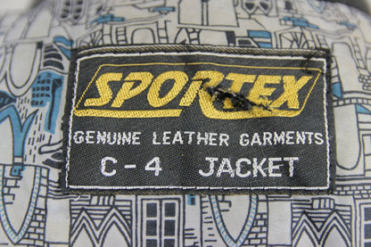 CLASSIC SPORTEX C4 BLACK LEATHER BIKER JACKET 36-38 INCH