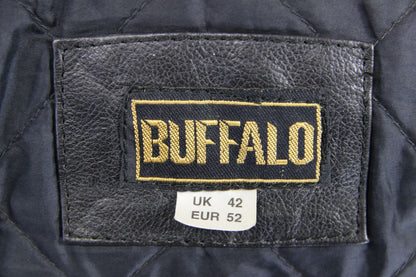 CLASSIC BUFFALO VULCAN BLACK LEATHER BIKER JACKET 36 INCH