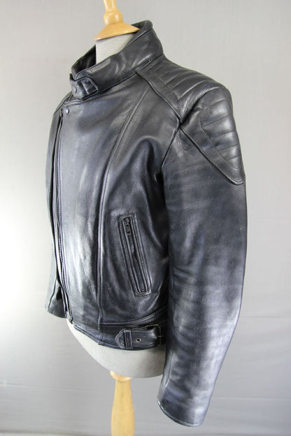 CLASSIC KETT BLACK LEATHER THINSULATE 3M THERMAL LINED BIKER JACKET 38-40 INCH