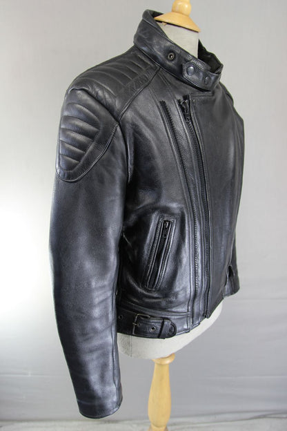 CLASSIC KETT BLACK LEATHER THINSULATE 3M THERMAL LINED BIKER JACKET 38-40 INCH
