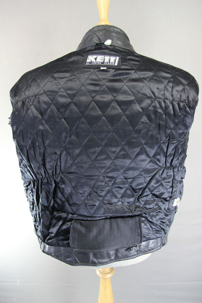CLASSIC KETT BLACK LEATHER THINSULATE 3M THERMAL LINED BIKER JACKET 38-40 INCH