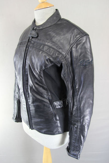 RST FEMME COLLECTION LEATHER BIKER JACKET + BACK PROTECTOR/THERMAL LINING: SZ 12
