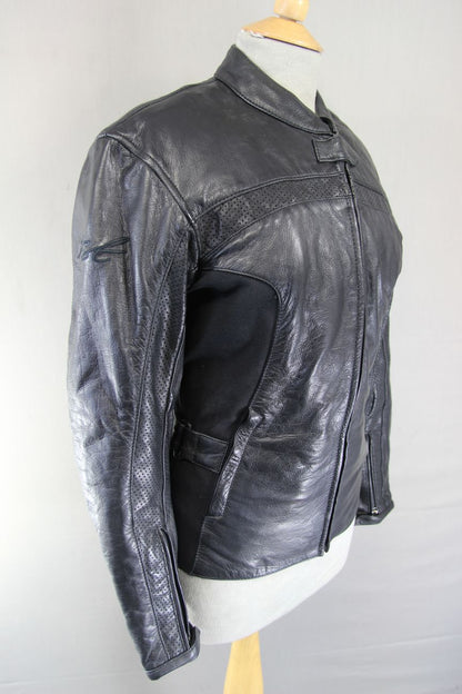 RST FEMME COLLECTION LEATHER BIKER JACKET + BACK PROTECTOR/THERMAL LINING: SZ 12