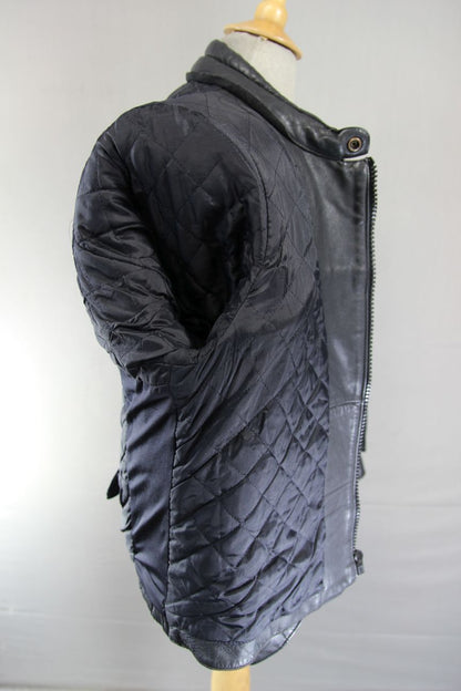 CLASSIC INTERSTATE OF GREAT BRITAIN BLACK COWHIDE LEATHER BIKER JACKET 38-40 IN