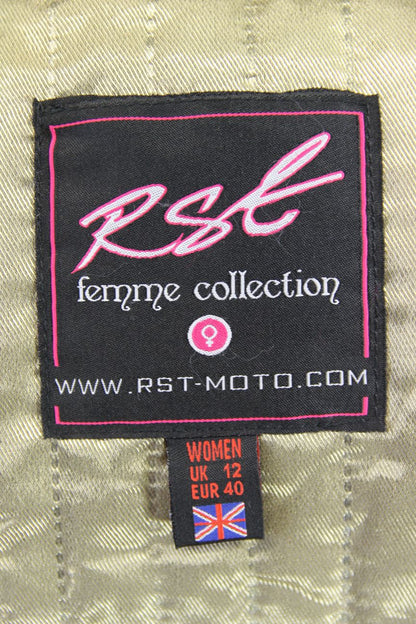 RST FEMME COLLECTION LEATHER BIKER JACKET + BACK PROTECTOR/THERMAL LINING: SZ 12