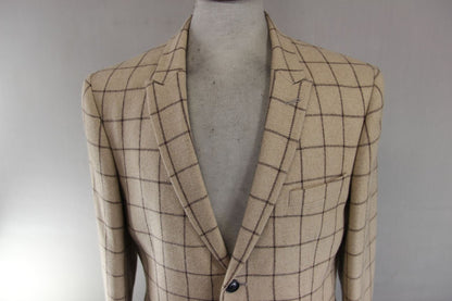 SWEAR & MASON BRAND NEW WITH TAG BEIGE CHECK SUIT: CHEST 38 INCH/WAIST 34 INCH