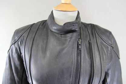 BIKER'S PARADISE 'WARRIOR' BLACK COWHIDE LEATHER CE MARKED BIKER JACKET: SIZE 10