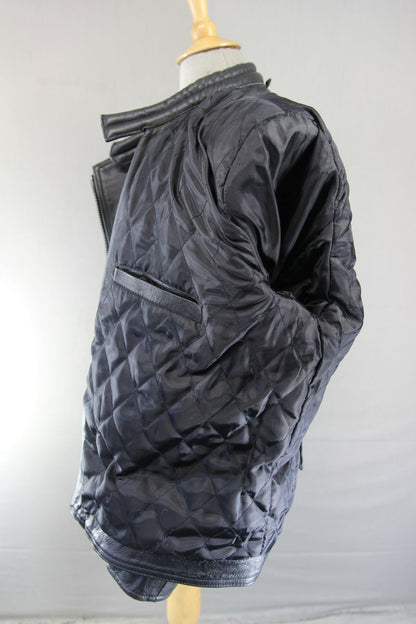 CLASSIC 'CHARLIE' BLACK LEATHER BIKER JACKET 42-44 INCH/LARGE