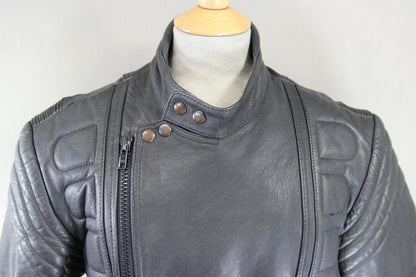 SCHUH CLASSIC BLACK LEATHER BIKER JACKET 40-42 INCH