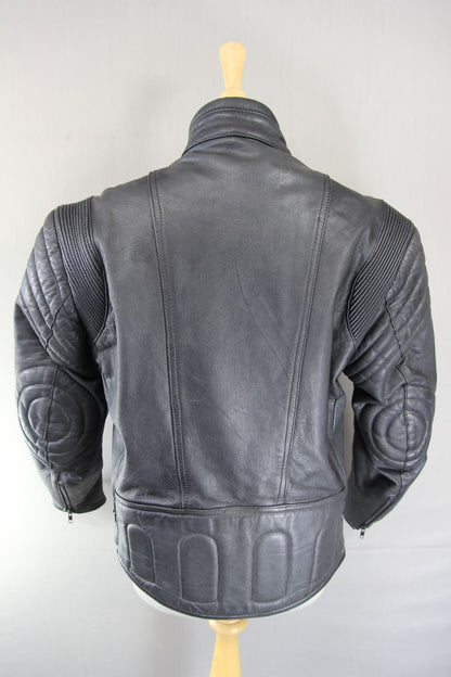 SCHUH CLASSIC BLACK LEATHER BIKER JACKET 40-42 INCH