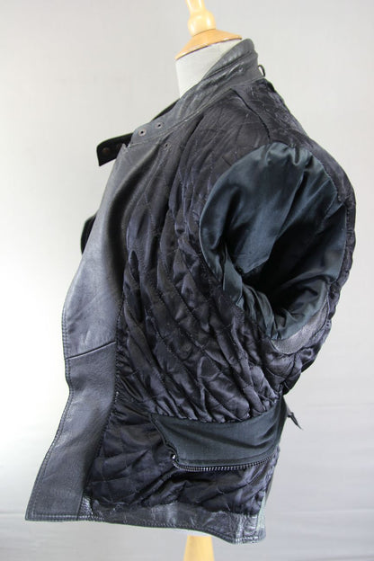 SCHUH CLASSIC BLACK LEATHER BIKER JACKET 40-42 INCH
