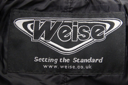 WEISE BLACK LEATHER & TEXTILE BIKER TROUSERS SIZE 8: WAIST 28"/LEG 30" (REG FIT)