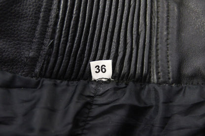 CITY OF LEATHER BLACK BIKER TROUSERS WITH KNEE ARMOUR: WAIST 36" /INSIDE LEG 27"