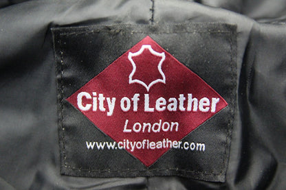 CITY OF LEATHER BLACK BIKER TROUSERS WITH KNEE ARMOUR: WAIST 36" /INSIDE LEG 27"