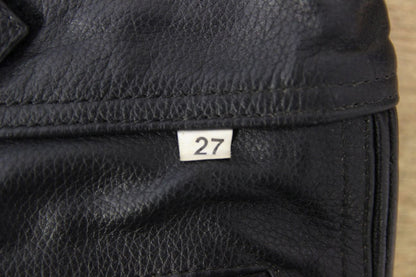 CITY OF LEATHER BLACK BIKER TROUSERS WITH KNEE ARMOUR: WAIST 36" /INSIDE LEG 27"