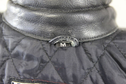 CLASSIC ANIKO BRITISH DESIGNED BLACK LEATHER BIKER JACKET 38-40 IN CHEST/MEDIUM