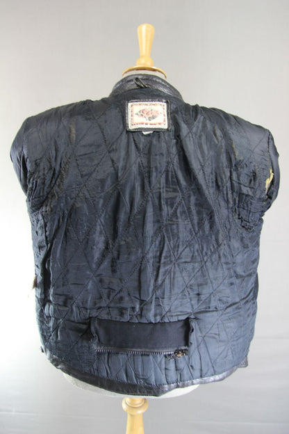 CLASSIC STANZ BLACK LEATHER BIKER JACKET 38-40 INCH/MEDIUM