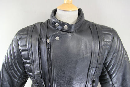 AKITO MERCURY PLUS CLASSIC BLACK LEATHER BIKER JACKET 40-42 INCHES