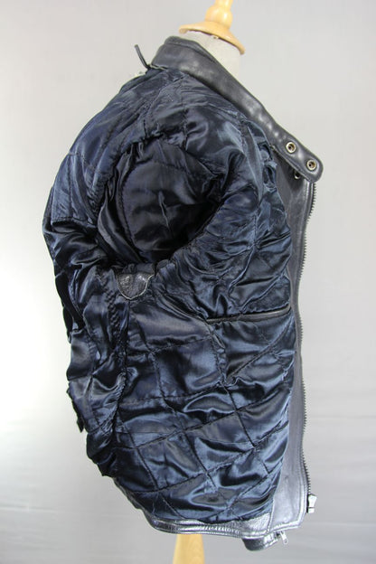 AKITO MERCURY PLUS CLASSIC BLACK LEATHER BIKER JACKET 40-42 INCHES