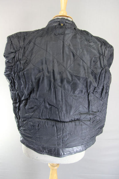 CLASSIC BLACK LEATHER BIKER JACKET 36 INCH CHEST/SMALL