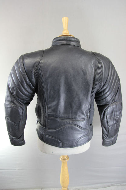 CLASSIC SIDI BLACK LEATHER BIKER JACKET 38-40 INCH