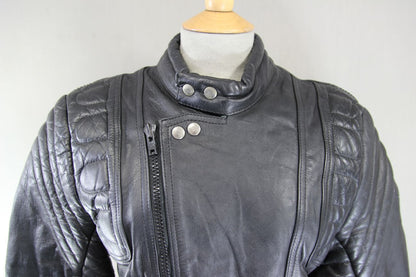 CLASSIC KAYATSU BLACK LEATHER BIKER JACKET 36 INCH CHEST/SMALL