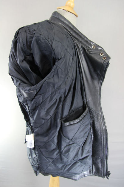 APACHE LEATHERS CLASSIC BLACK BIKER JACKET 40 INCH CHEST/MEDIUM