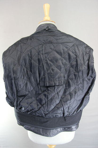 LADIES CLASSIC BLACK LEATHER BIKER JACKET SIZE 14/36-38 INCH CHEST