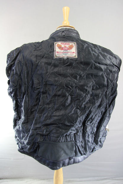 CLASSIC AKASO BLACK LEATHER BIKER JACKET 44-46 INCH/EXTRA LARGE