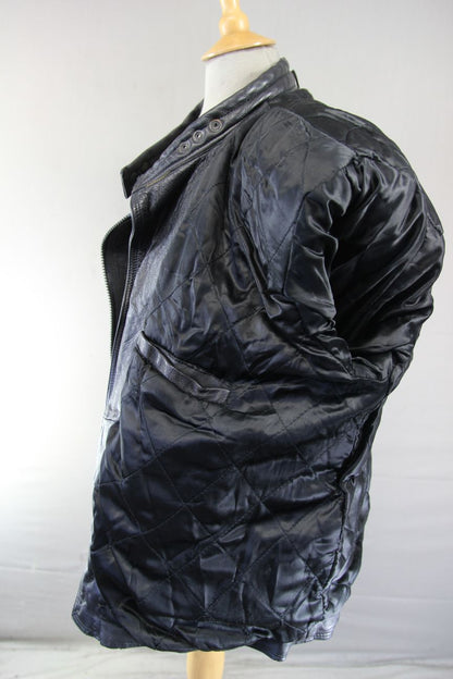 CLASSIC AKASO BLACK LEATHER BIKER JACKET 44-46 INCH/EXTRA LARGE