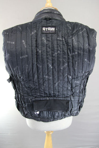 CLASSIC BLACK STEIN LEATHERS BIKER JACKET: SIZE 14 36-38 INCHES