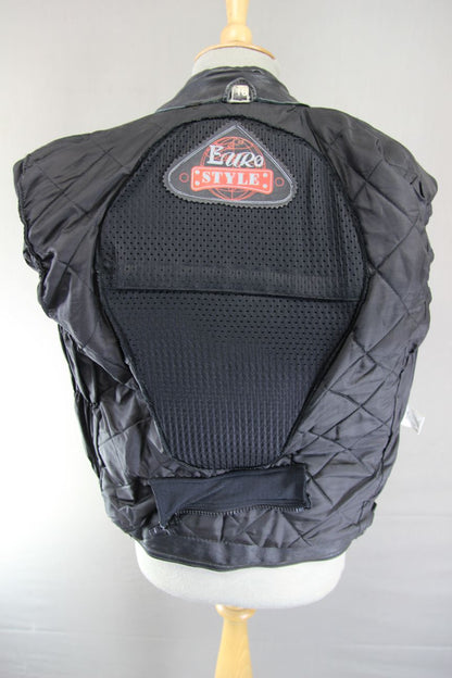 EURO STYLE 'HARLEY DAVIDSON' LADIES BLACK LEATHER BIKER JACKET: 34-36 INCHES