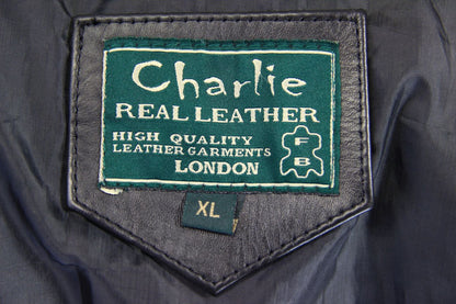 LADIES 'CHARLIE' BLACK LEATHER BIKER JACKET WITH CE ARMOUR 38 INCH/XL