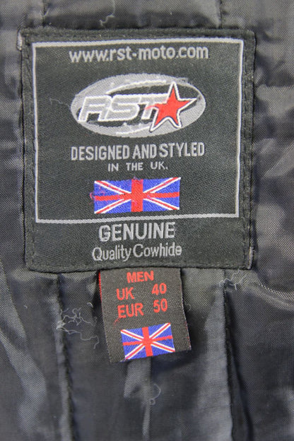 RST COWHIDE LEATHER BIKER JACKET WITH REMOVABLE CE ARMOUR & THERMAL LINING 40 IN