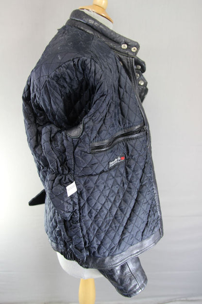 LADIES JT'S BLACK COWHIDE LEATHER THINSULATE 3M LINED BIKER JACKET 36-38 IN/MED