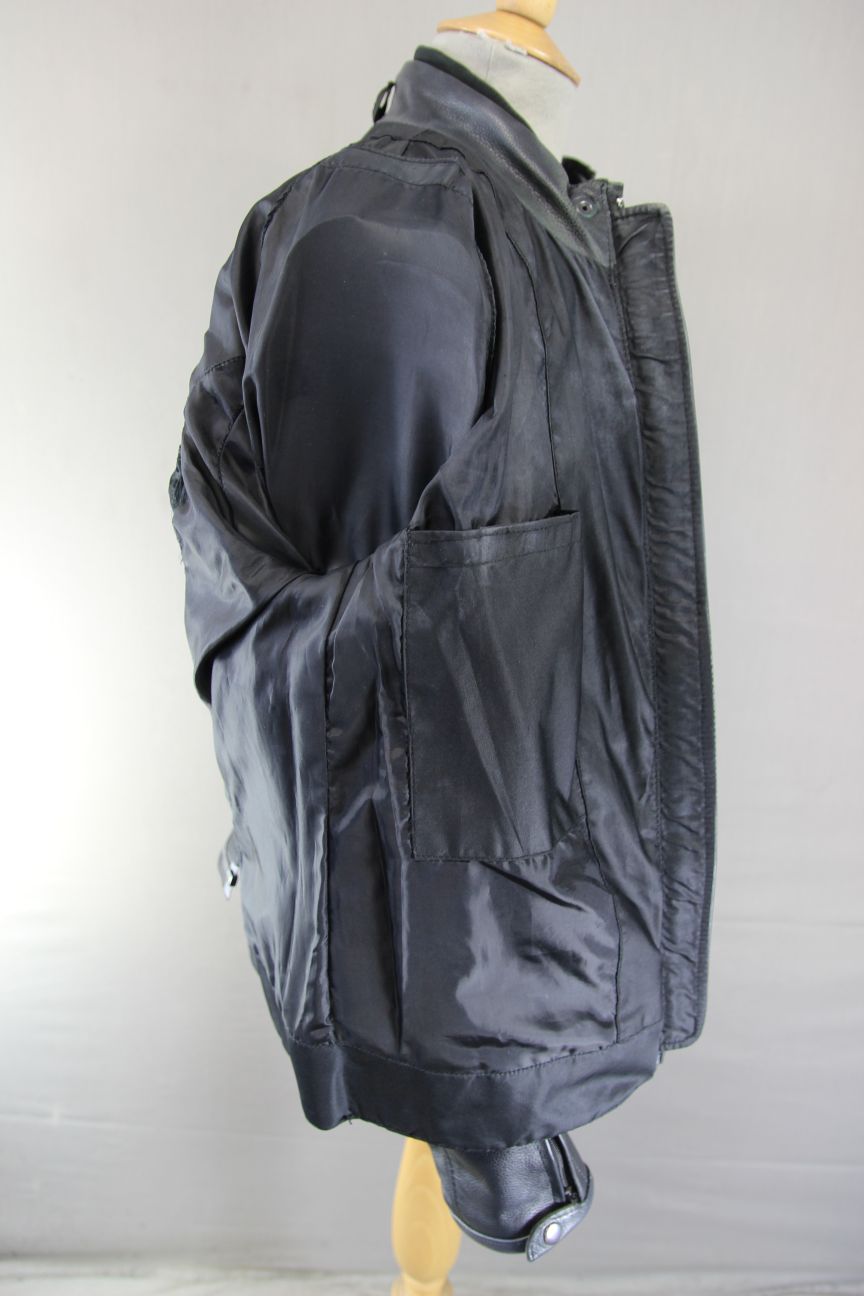 PRO FIRST LADIES BLACK & WHITE LEATHER BIKER JACKET WITH CE ARMOUR 38-40 INCH/XL