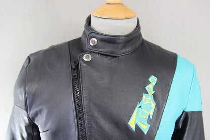 MOTO LINE DIFI BODYGUARD SOFTLINE LEATHER BIKER JACKET WITH PROTECTORS: SIZE 10