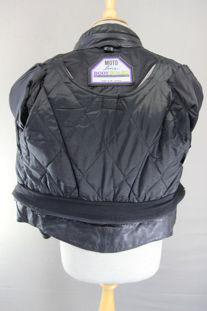 MOTO LINE DIFI BODYGUARD SOFTLINE LEATHER BIKER JACKET WITH PROTECTORS: SIZE 10