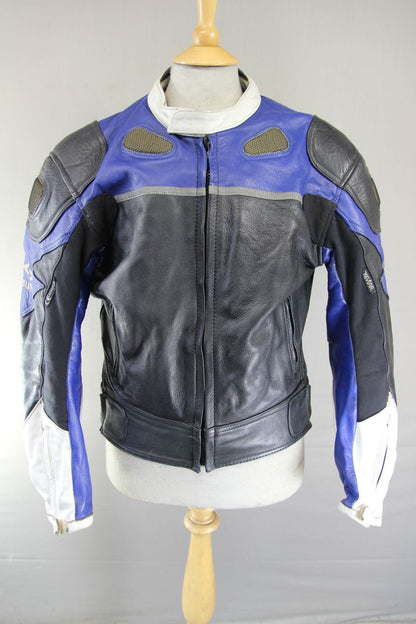 EURO STYLE LEATHER BIKER JACKET WITH BACK, SHOULDER & ELBOW CE ARMOUR 40 INCH
