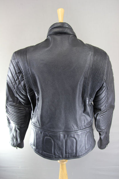 CLASSIC BLACK LEATHER BIKER JACKET 40-42 INCH CHEST