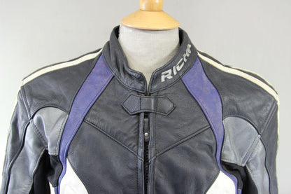 RICHA SAMOURAHI LEATHER BIKER JACKET WITH CE ARMOUR & THERMAL LINING 40 INCH