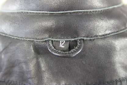 RICHA CLASSIC BLACK LEATHER BIKER JACKET WITH THERMAL LINING: SIZE 12