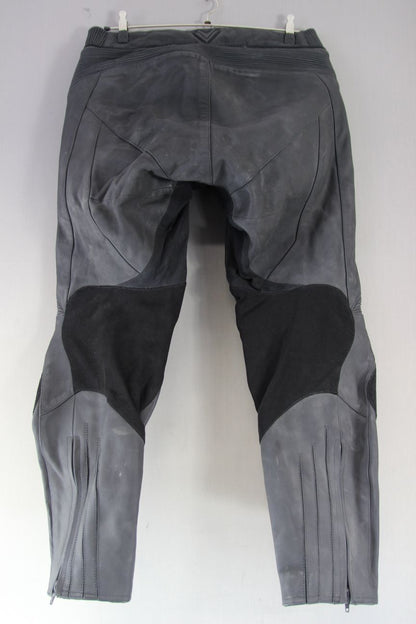 FRANK THOMAS BLACK LEATHER BIKER TROUSERS + ARMOUR/KNEE SLIDERS WAIST 36/LEG 31"