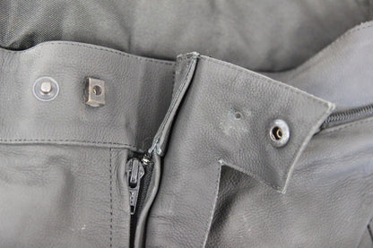 FRANK THOMAS BLACK LEATHER BIKER TROUSERS + ARMOUR/KNEE SLIDERS WAIST 36/LEG 31"