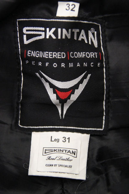 SKINTAN CLASSIC BLACK LEATHER BIKER TROUSERS WAIST 32 INCH/INSIDE LEG 31 INCH