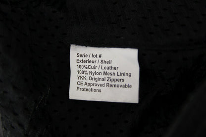 TEXPEED BLACK LEATHER BIKER TROUSERS WITH CE ARMOUR WAIST 38 IN/INSIDE LEG 33 IN