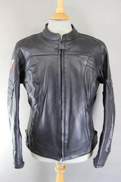 PROSPEED BLACK LEATHER BIKER JACKET WITH THERMAL LINING 40 INCH/XL