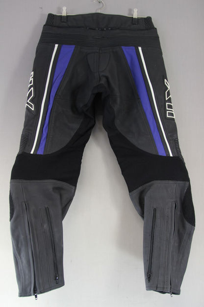 FRANK THOMAS XTI LEATHER BIKER TROUSERS + CE ARMOUR WAIST 34 IN/INSIDE LEG 30 IN